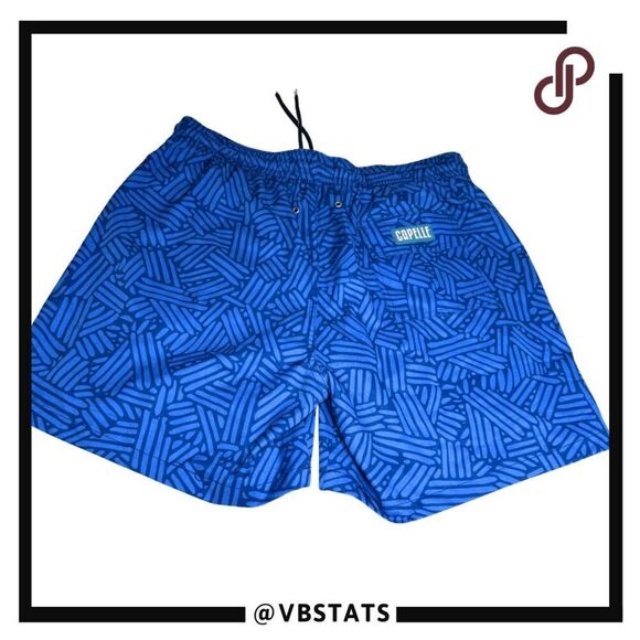 Capelle Miami Mens Collins Mid-Length Hybrid Swim Trunks Shorts Blue Lake Large - Picture 2 of 7